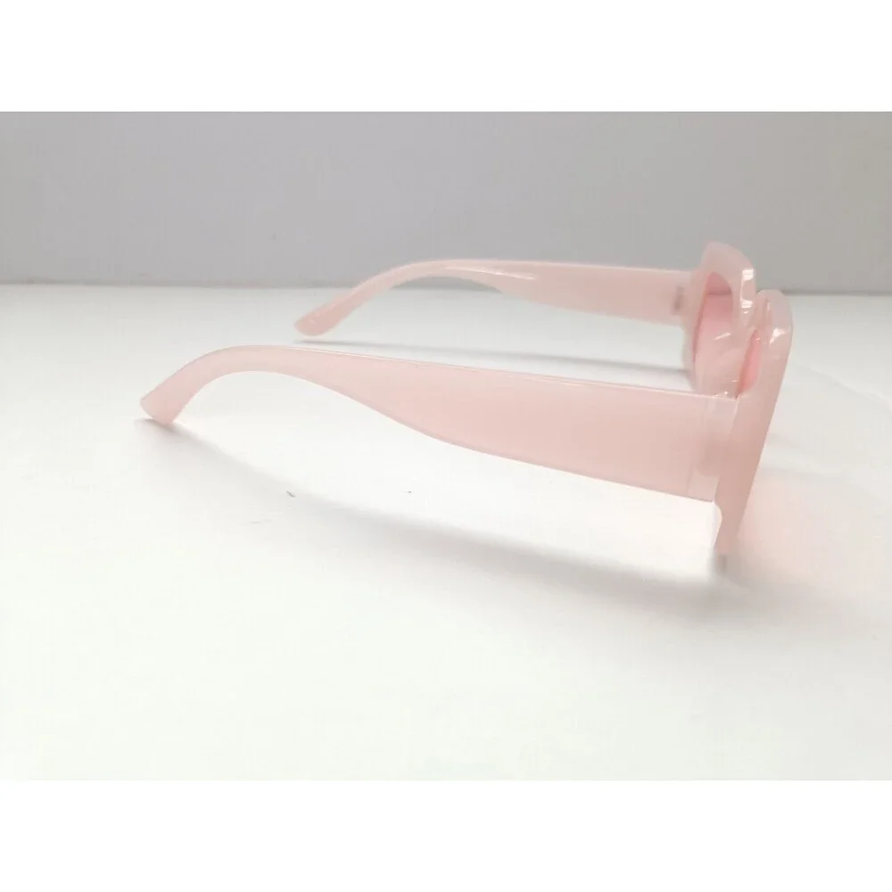 Rectangular Pink Sunglasses Pink Tinted Lens Unisex